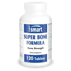 SuperSmart Super Bone Formula - with Calcium, Magnesium, Vitamin K2, D3 & Strontium Supplement | Non-GMO & Gluten Free - 120 Tablets