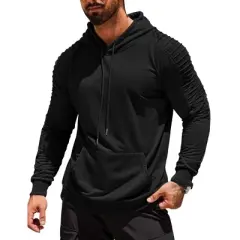 COOFANDY Mens Casual Drawstring Hoodies Fashion Hooded Collar Athletic Pullover with Pocket