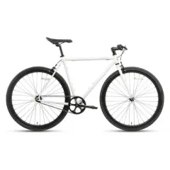 AVASTA BA9002WF-8 700C 50 Inch Single Speed Loop Fixed Gear Urban Commuter Fixie Bike with High-TEN Steel Frame for Adults 5' 1" to 5' 6", White