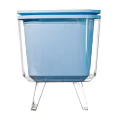 Life Story 8 Gallon Cool Bar Double Insulated Outdoor Patio Drink Cooler and Side Table with Adjustable Height and Non-Slip Rubber Feet, Blue