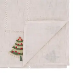 Saro Lifestyle Holiday Table Runner With Embroidered Christmas Tree Design