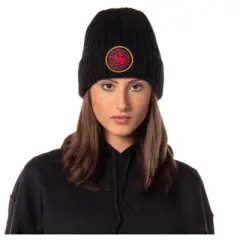 Game Of Thrones: House Of The Dragon Beanie Targaryen Yarn Knit Beanie Hat Cap Black