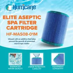 Hurricane Filters Elite Aseptic Cartridge Filter for PMA25-M, Master Spas Outer Cartridge for PMA-PROPAK2-M and other Compatible Models