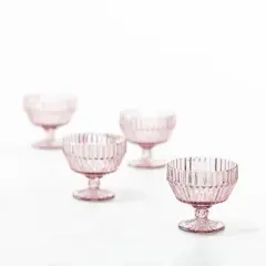 6pk 10oz Archie Footed Dessert Bowls Pink - Fortessa Tableware Solutions