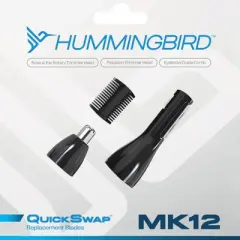 HUMMINGBIRD MK12 QuickSwap Replacement Nose & Ear Rotary Trimmer Head, Precision Trimmer, Eyebrow Guide Comb, Genuine Replacement Blade Head Refills