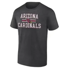 NFL Arizona Cardinals Men's Team Striping Gray Short Sleeve Bi-Blend T-Shirt