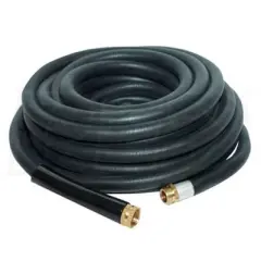 Apache 98108806 75 Foot Industrial Rubber Garden Water Hose with Heavy Duty MGHT x FGHT Brass Fittings and 1 Bend Restrictor, Black (4 Pack)