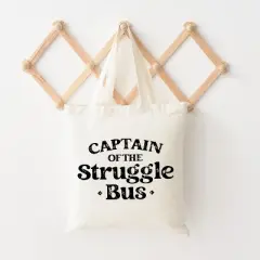 City Creek Prints Captain Of The Struggle Bus Canvas Tote Bag - 15x16 - Natural