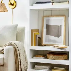 16" x 20" Color Block Abstract Glass Framed Wall Art Print Light Navy - Threshold&trade; designed with Studio McGee