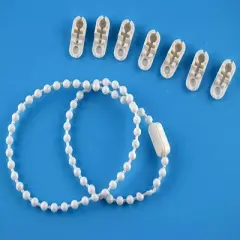 2PCS 10m Bead Chain White Beads Shutter Venetian Blinds Curtain Accessories 4.5 x 6mm Mirabilis Beads