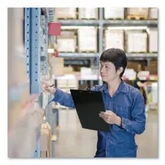 Saunders Aluminum Clipboard, 1" Clip Capacity, Holds 8.5" x 11" Sheets, Black