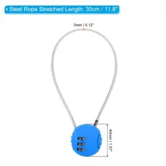 Unique Bargains Gym Locker Sports Bike 3-Digit Small Combination Lock Padlock