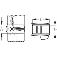 Seadog Gate Latch for 1-1/4" Square Tubing - Model 2218801_92.