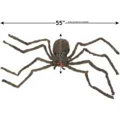 Big Mo's Toys Creepy Spider - Hairy Real Look Tarantula Spider with Red LED Eyes - Perfect Halloween Decor- 1 Piece