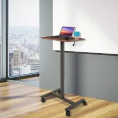 24.4" Airlift Spring Height Adjustable Sit-Stand Mobile Laptop Computer Desk Cart - Seville Classics