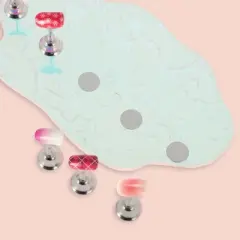 Unique Bargains Polygonal Nail Display Stand Colorful Silver Tone 1 Set