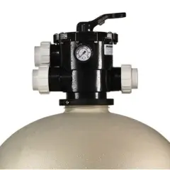 Pentair 145333 Corrosion Resistant Thermoplastic Tank Sand Dollar Top Mount Swimming Pool Clamp Style 6 Position Multiport Valve Filter