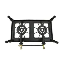 Stansport Double Burner Cast Iron Stove with Regulator Hose