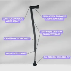 Luupatchy Heavy Duty Walking Cane - Travel/Hiking Ready, Adjustable, Stylish, Ultimate Comfort & Stability for Seniors, Men, Women