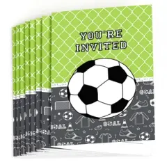 Big Dot of Happiness Goaaal - Soccer - Fill-in Baby Shower or Birthday Party Invitations (8 Count)