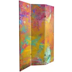 Oriental Furniture 6' Tall Double Sided Color Wheel Canvas Room Divider