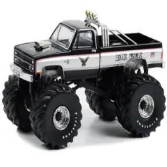 1984 Chevrolet K-30 Silverado Monster Truck Black and Silver "Lone Eagle" "Kings of Crunch" 1/64 Diecast Model Car by Greenlight