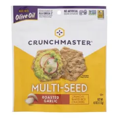Crunchmaster Multi-Seed Roasted Garlic Crackers - Case of 12/4 oz