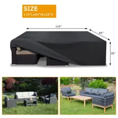 AKEfit Patio Furniture Cover Waterproof Outdoor Furniture Cover for Table and Chairs Set Cover 110" L x 83" W x 28" H