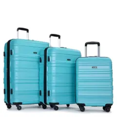 TUYOHW Expandable 3 Piece Luggage Sets PC Lightweight and Durable Suitcase with Two Hooks, Spinner Wheels, TSA Lock