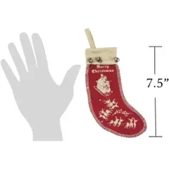 Primitives By Kathy Retro Christmas Felt Stocking Ornaments Set of 3