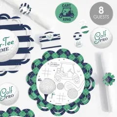 Big Dot of Happiness Par-Tee Time - Golf - Happy Birthday Party Supplies Kit - Ready to Party Pack - 8 Guests