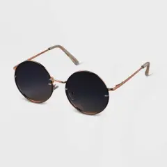 Women's Oversized Metal Round Sunglasses - A New Day&trade; Gold