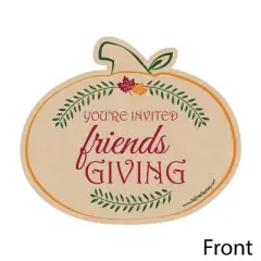 Big Dot of Happiness Friends Thanksgiving Feast - Shaped Fill-in Invitations - Friendsgiving Party Invitation Cards with Envelopes - Set of 12