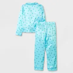 Girls' 2pc Satin Long Sleeve Coat Pajama Set - art class&trade;