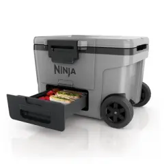 Ninja Outdoor FrostVault 45qt Wheeled Cooler with Cold Dry Zone - Slate Gray: Rolling Coolers