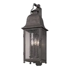 Troy Lighting Larchmont 3 - Light Wall Light in  Aged Pewter Clear Seeded Shade