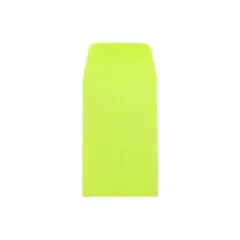 JAM Paper #1 Coin Business Colored Envelopes 2.25 x 3.5 Ultra Lime Green Bulk 1000/Carton