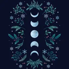 Junior's Design By Humans Moonlight Garden - Teal Snow By EpisodicDrawing T-Shirt