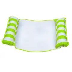 Aqua Leisure Water Inflatable 4-in-1 Pool Hammock Floating Lounger, Lime Green & Luxury Water Recliner Lounge Pool Float with Headrest, Lime Floral