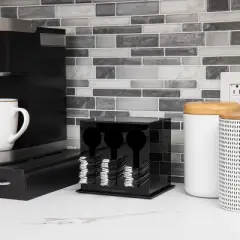 Mind Reader 3 Section Plastic Utensil Plasticware Cutlery Dispenser Organizer