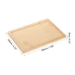 Unique Bargains Natural Bamboo Curved Edges Multi-Purpose Easy to Clean Serving Tray 7.09 x 4.72 Inch Yellow