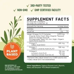 Vegan Omega 3 6 9 Softgels, Plant-Based Triple Omega 369 Supplement for Heart, Brain, Skin, and Eye Health Support, MAV Nutrition, 60ct