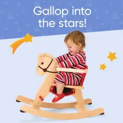 Hearthsong Grow With Me&trade; Toddler's Wooden Rocking Horse with Removable Side Guardrails and Rubber Stoppers