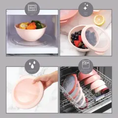 COOK WITH COLOR Mixing Bowls with Lids 12 Piece Set ROSE