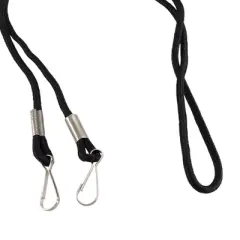 SICURIX Lanyard, Rope Style, 2 J Hooks, Black, Pack of 24