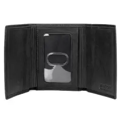 J. Buxton Dakota Three-Fold Leather Wallet with ID Window