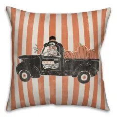 Creative Products Skellys Landscaping Truck Retro with Stripes 18 x 18 Indoor / Outdoor Pillow