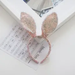 Summer Crystal - Sequin Bunny Ear Headband - 1 Pack