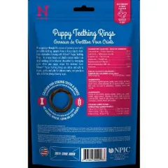 N-Bone Puppy Teething Rings Barbecue Flavor Grain-Free Rawhide Alternatives and Dental and Hard Chews Dog Treats - 7.2oz