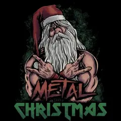 Junior's Design By Humans Metal Christmas By cabooth T-Shirt